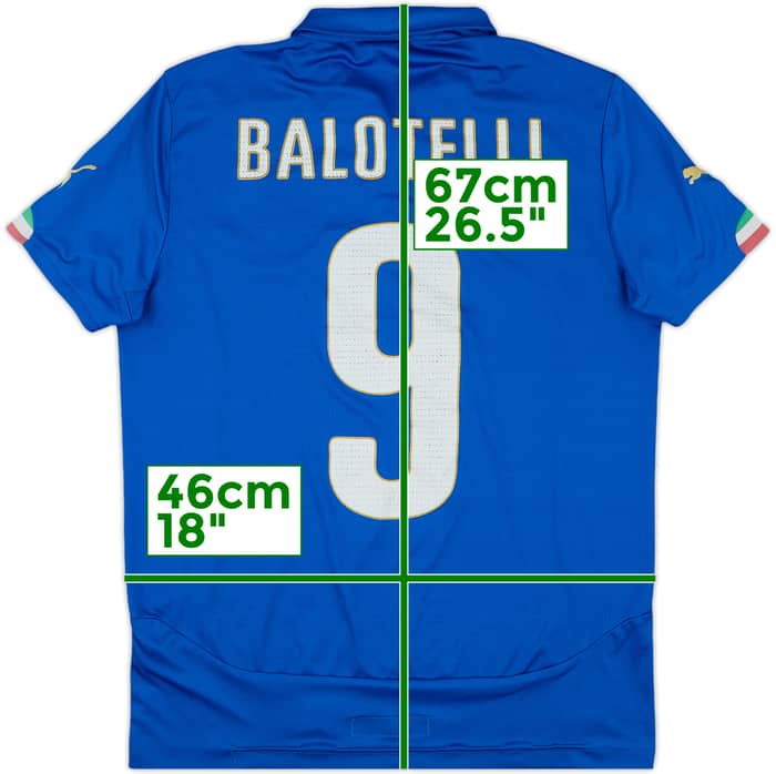 2014-15 Italy Home Shirt Balotelli #9 - 8/10 - (XS)