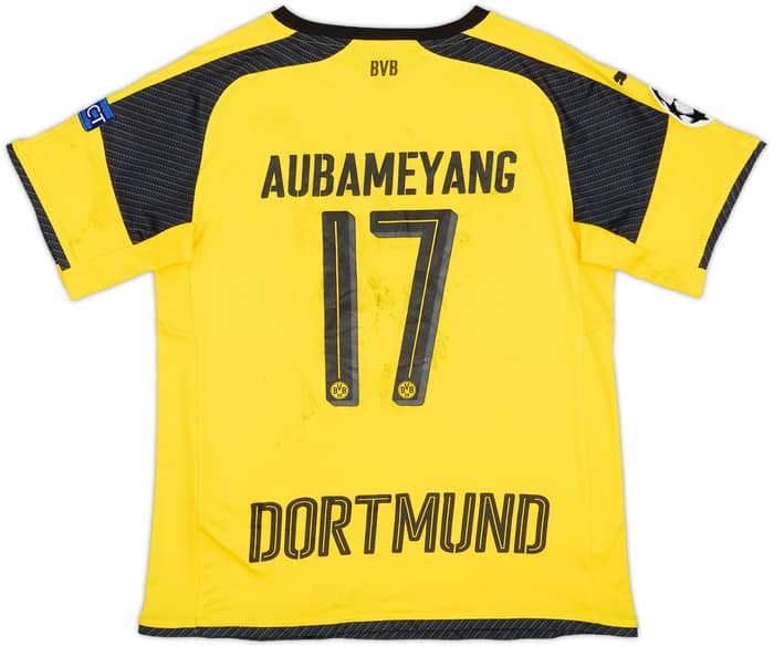 2016-17 Borussia Dortmund Home European Shirt Aubameyang #17 - 5/10 - (L.Boys)