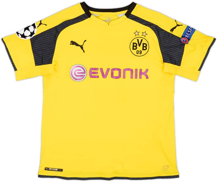 2016-17 Borussia Dortmund Home European Shirt Aubameyang #17 - 5/10 - (L.Boys)
