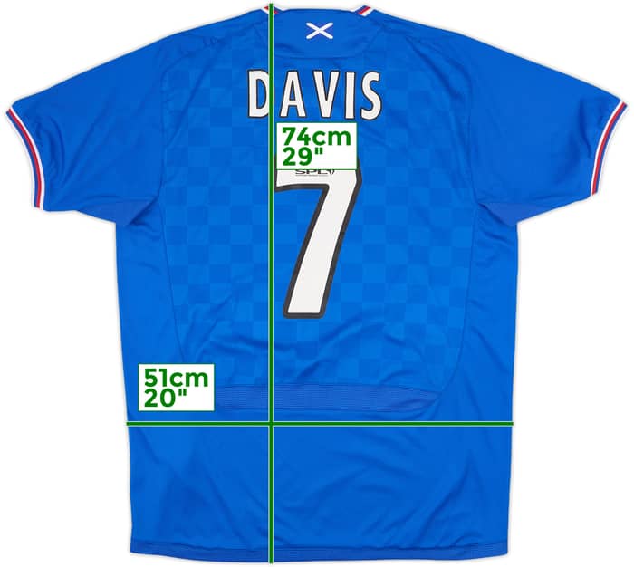 2009-10 Rangers Home Shirt Davis #7 - 7/10 - (L)