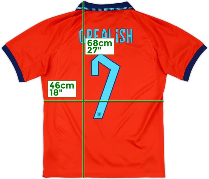 2022-23 England Away Shirt Grealish #7 - 10/10 - (S)
