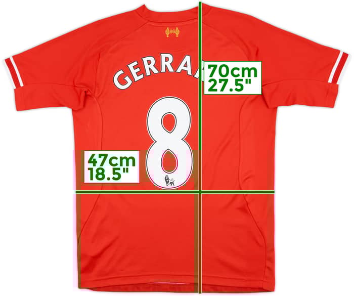 2013-14 Liverpool Home Shirt Gerrard #8 - 7/10 - (S)