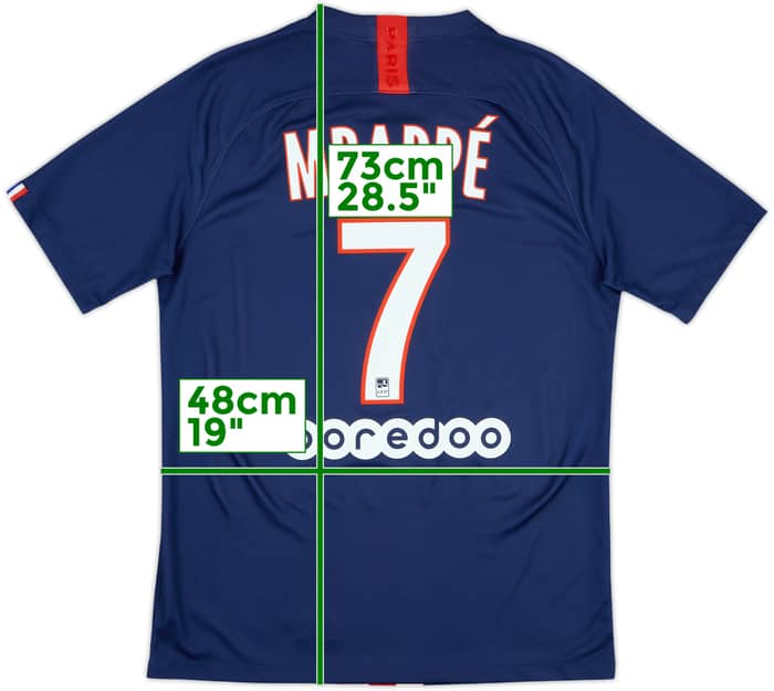 2019-20 Paris Saint-Germain Home Shirt Mbappe #7 - 8/10 - (M)