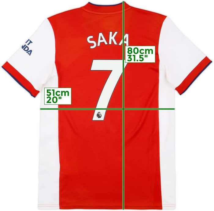 2021-22 Arsenal Home Shirt Saka #7 - 9/10 - (M)
