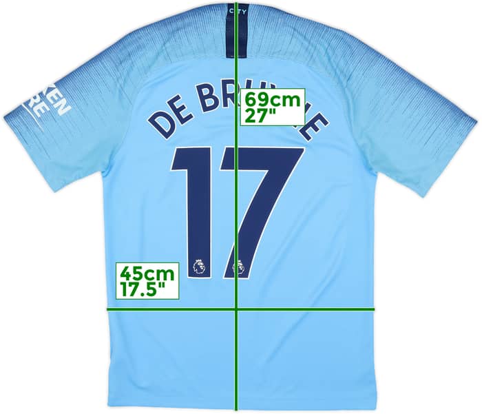 2018-19 Manchester City Home Shirt De Bruyne #17 - 9/10 - (S)