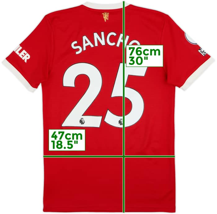 2021-22 Manchester United Home Shirt Sancho #25 - 10/10 - (S)