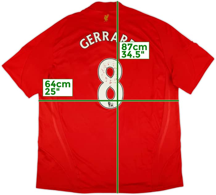 2008-10 Liverpool Home Shirt Gerrard #8 - 5/10 - (XXL)