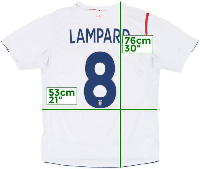 2005-07 England Home Shirt Lampard #8 - 5/10 - (M)