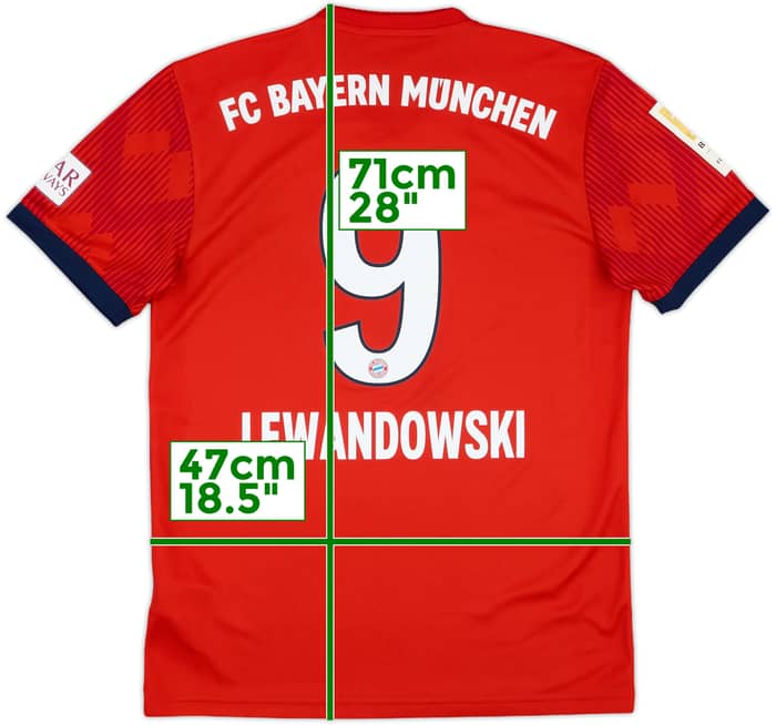 2018-19 Bayern Munich Home Shirt Lewandowski #9 - 10/10 - (S)