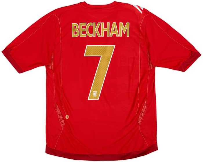2006-08 England Away Shirt Beckham #7 - 7/10 - (L)