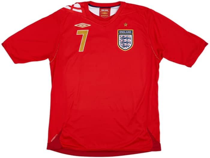 2006-08 England Away Shirt Beckham #7 - 7/10 - (L)