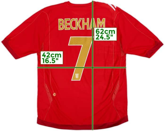2006-08 England Away Shirt Beckham #7 - 7/10 - (L)