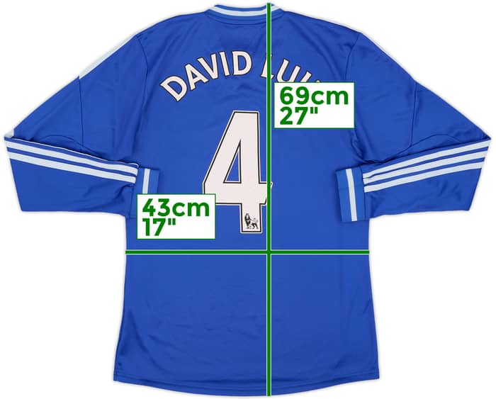 2013-14 Chelsea Home L/S Shirt David Luiz #4 - 5/10 - (S)