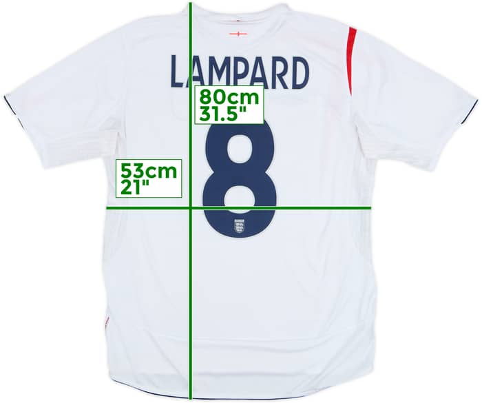 2005-07 England Home Shirt Lampard #8 - 6/10 - (L)