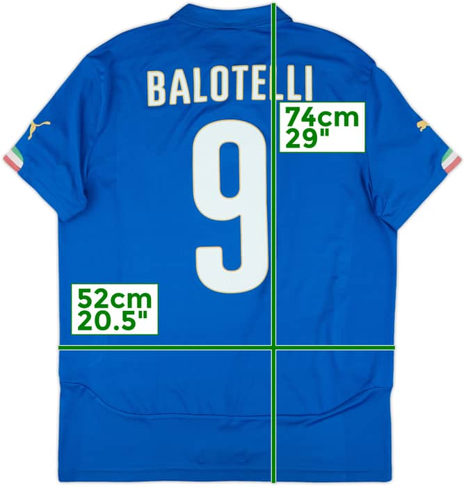 2014-15 Italy Home Shirt Balotelli #9 - 8/10 - (XS)