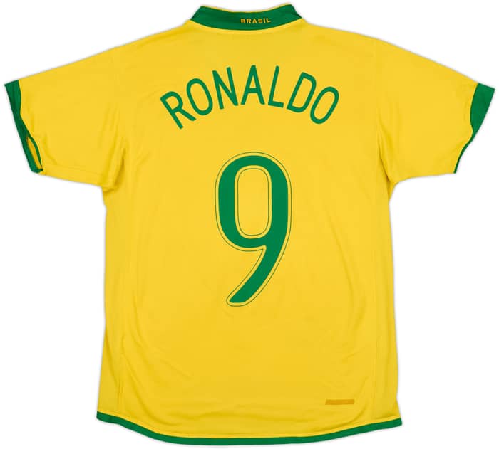 2006-08 Brazil Home Shirt Ronaldo #9 - 6/10 - (M)