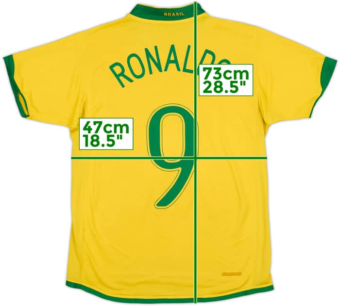 2006-08 Brazil Home Shirt Ronaldo #9 - 6/10 - (M)