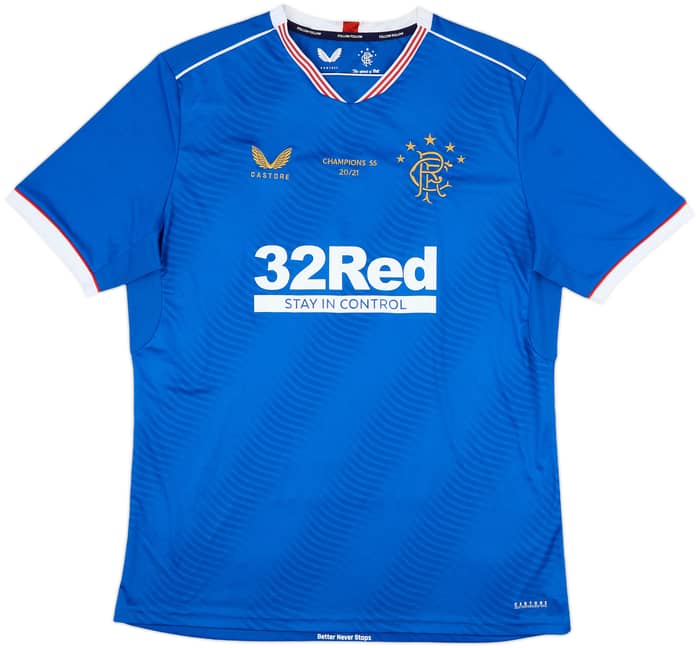 2021-22 Rangers Champions Home Shirt - 8/10 - (XL)