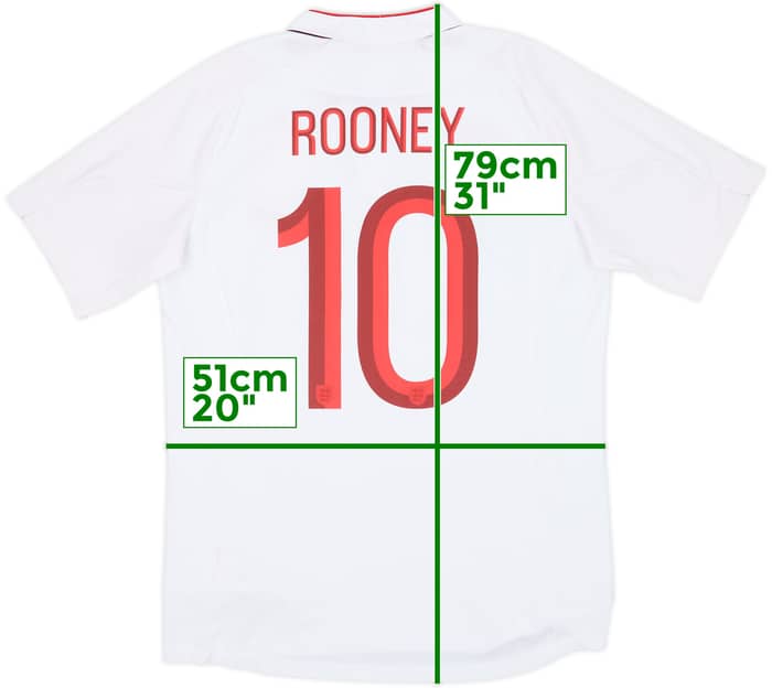 2012-13 England 'Poland/Ukraine' Home Shirt Rooney #10 - 8/10 - (M)