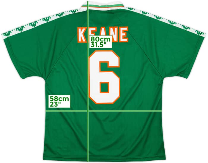 1996-98 Ireland Home Shirt Keane #6 - 10/10 - (XL)