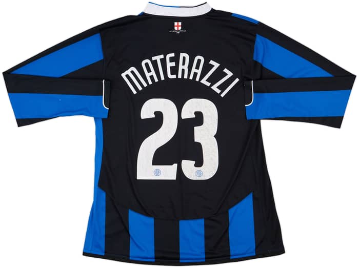 2006-07 Inter Milan Player Issue Home L/S Shirt Materazzi #23 - 7/10 - (XL)