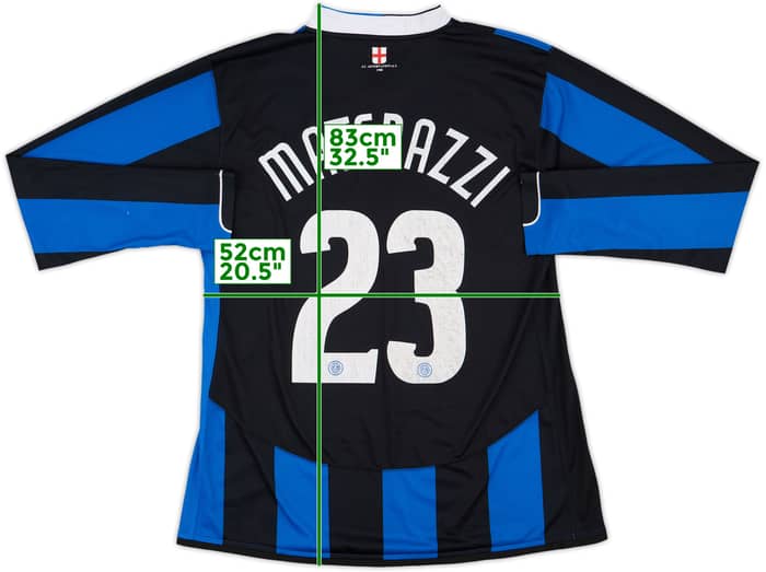 2006-07 Inter Milan Player Issue Home L/S Shirt Materazzi #23 - 7/10 - (XL)