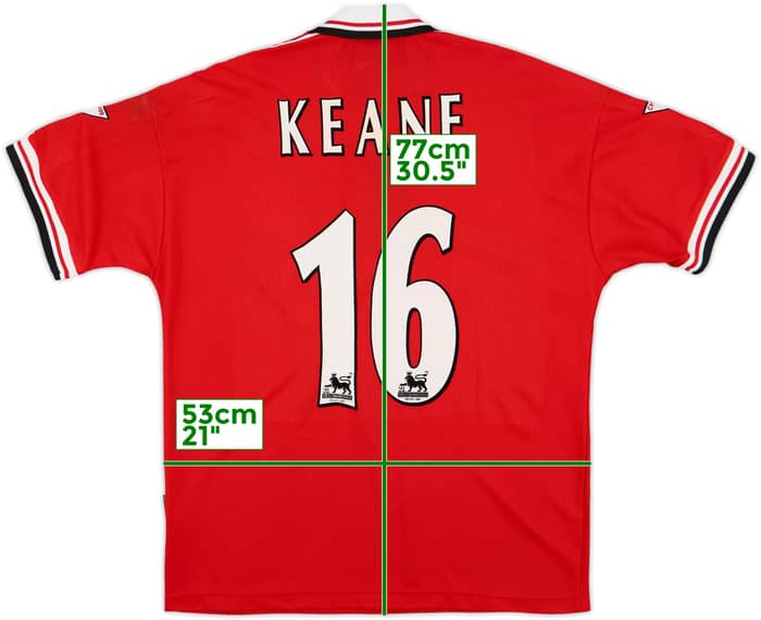 1998-00 Manchester United Home Shirt Keane #16 - 8/10 - (M)