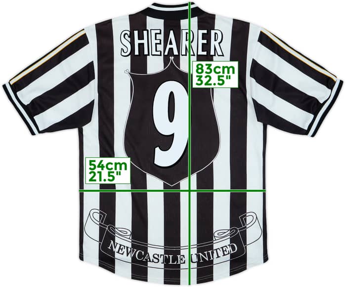 1997-99 Newcastle Home Shirt Shearer #9 - 8/10 - (M)