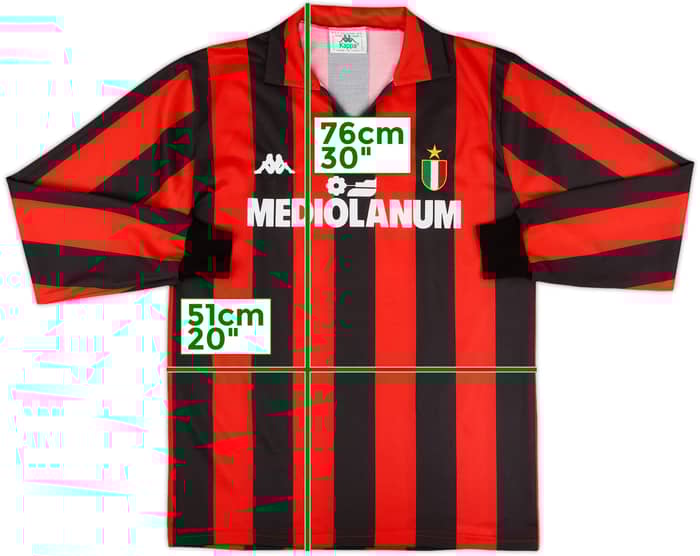 1988-89 AC Milan Home L/S Shirt #10 - 9/10 - (L)