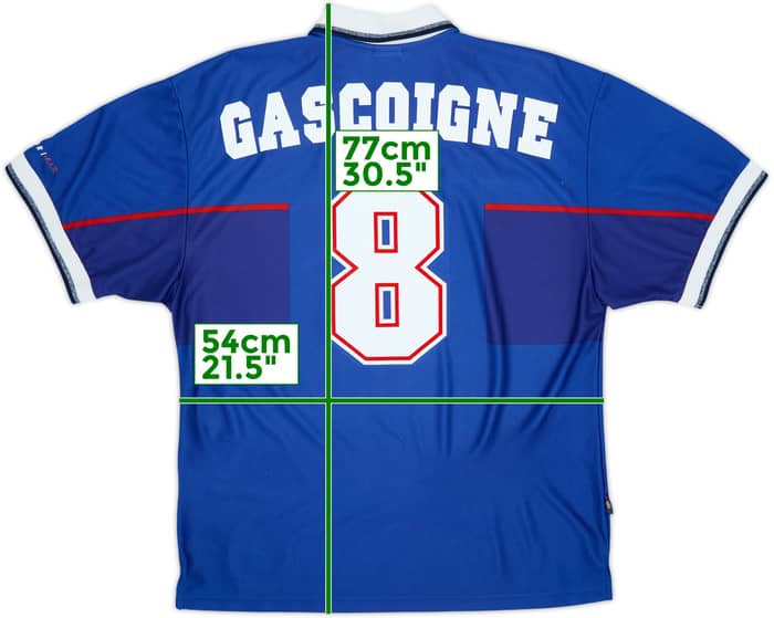 1997-99 Rangers Home Shirt Gascoigne #8 - 7/10 - (XL)