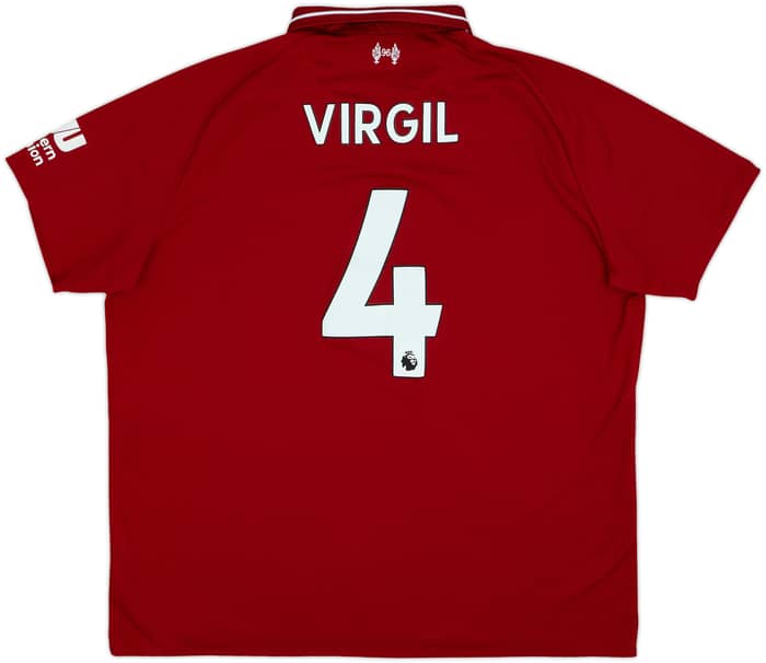 2018-19 Liverpool Home Shirt Virgil #4 - 8/10 - (XXL)