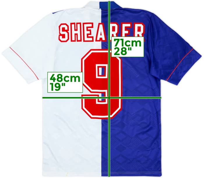 1992-94 Blackburn Rovers Home Shirt Shearer #9 - 8/10 - (S)