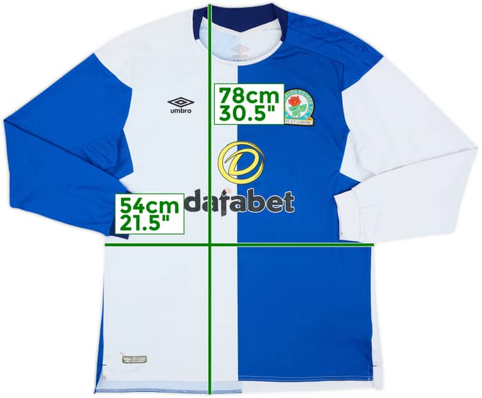 2017-18 Blackburn Rovers Home L/S Shirt - 7/10 - (XL)
