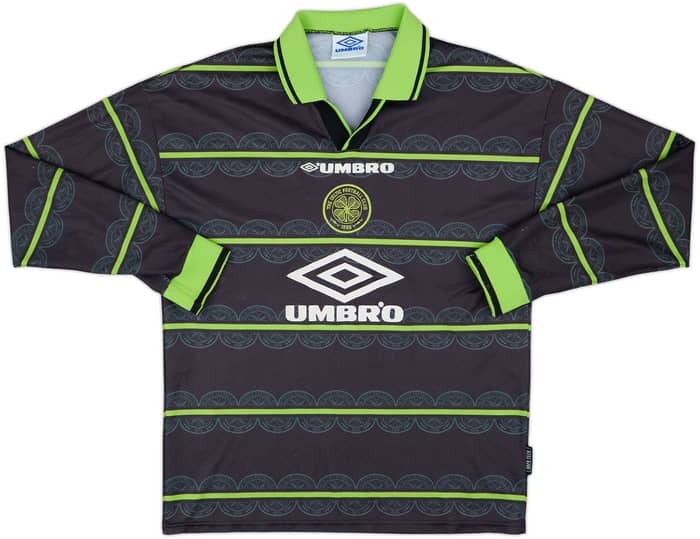 1998-99 Celtic Away L/S Shirt Larsson #7 - 8/10 - (L)