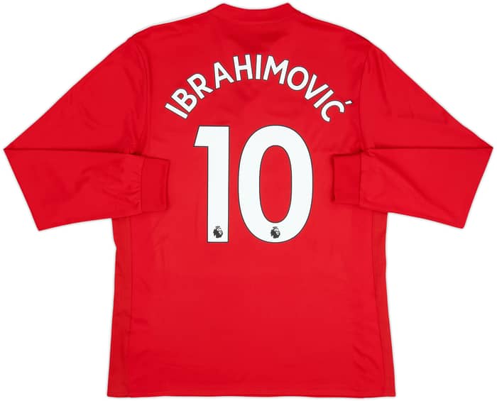2017-18 Manchester United Home L/S Shirt Ibrahimovic #10 - 10/10 - (L)