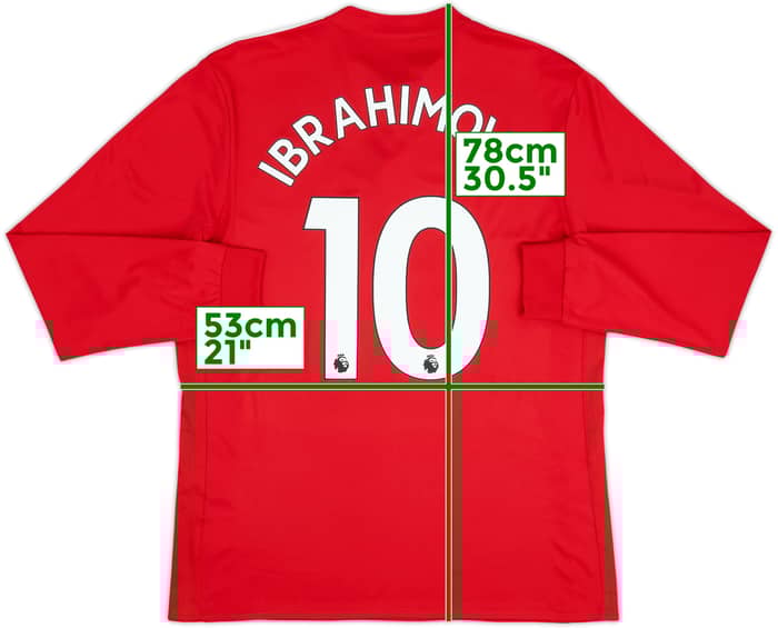 2017-18 Manchester United Home L/S Shirt Ibrahimovic #10 - 10/10 - (L)