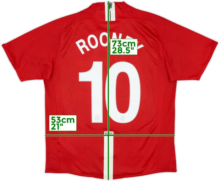 2007-09 Manchester United Home Shirt Rooney #10 - 6/10 - (L)