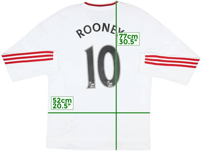 2015-16 Manchester United Away L/S Shirt Rooney #10 - 7/10 - (L)