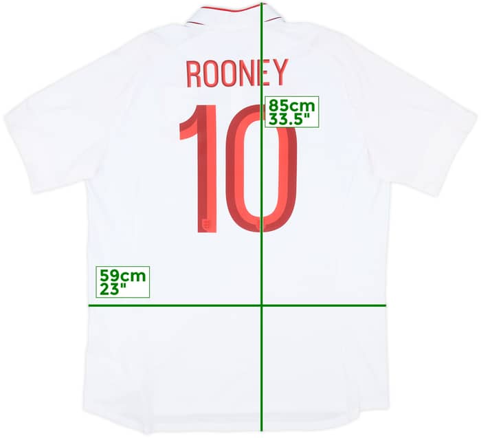 2012-13 England 'Poland/Ukraine' Home Shirt Rooney #10 - 8/10 - (XL)