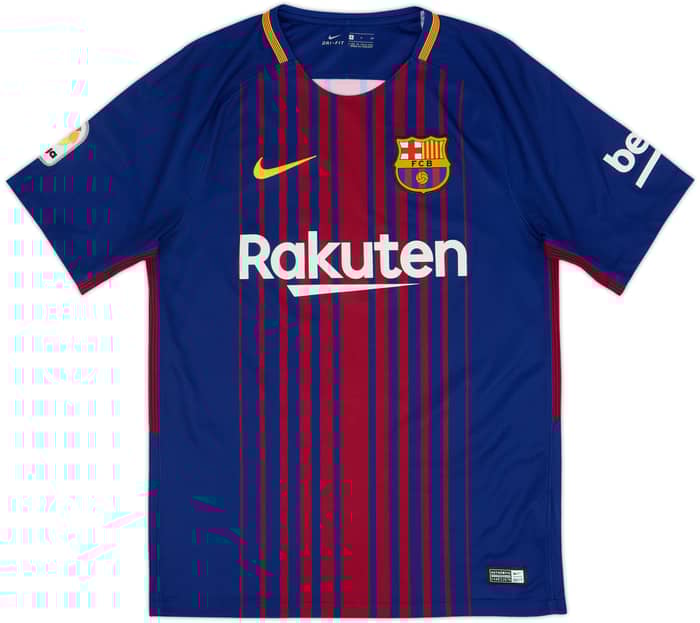2017-18 Barcelona Home Shirt Suarez #9 - 10/10 - (S)