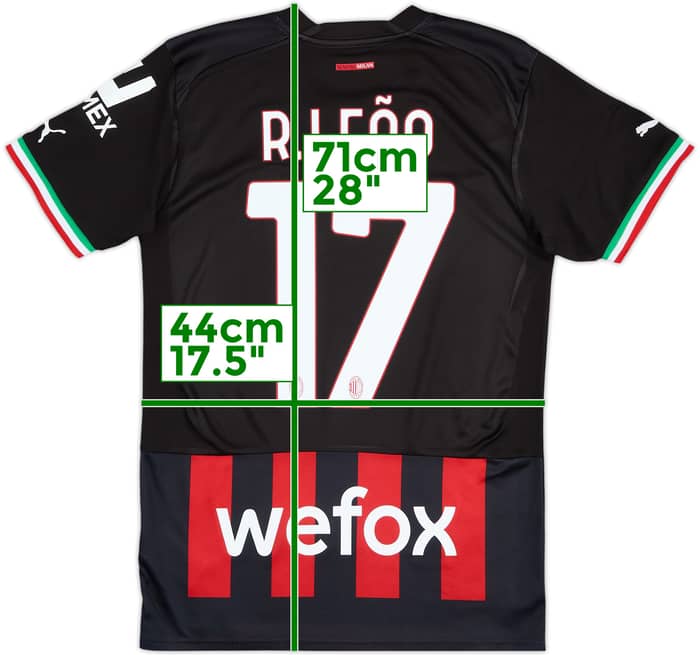 2022-23 AC Milan Home Shirt R.Leao #17 - 9/10 - (S)