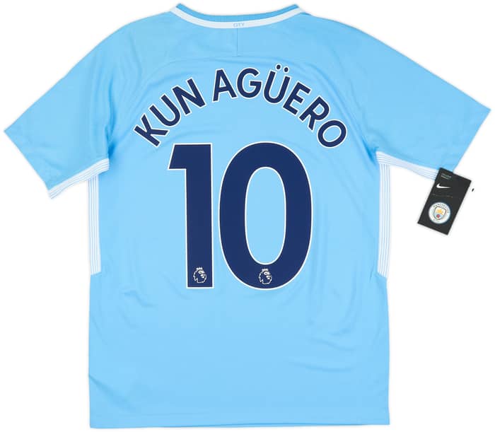 2017-18 Manchester City Home Shirt Kun Aguero #10 (XL.Boys)