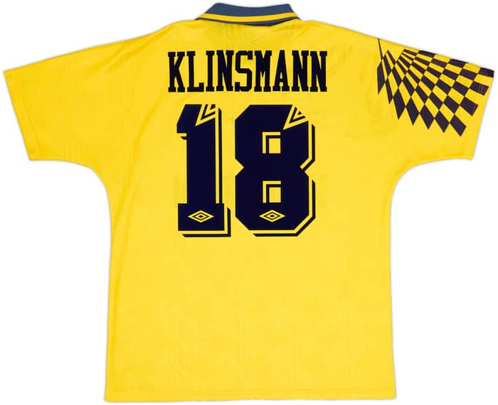 1991-95 Tottenham Away Shirt Klinsmann #18 - 8/10 - (L)