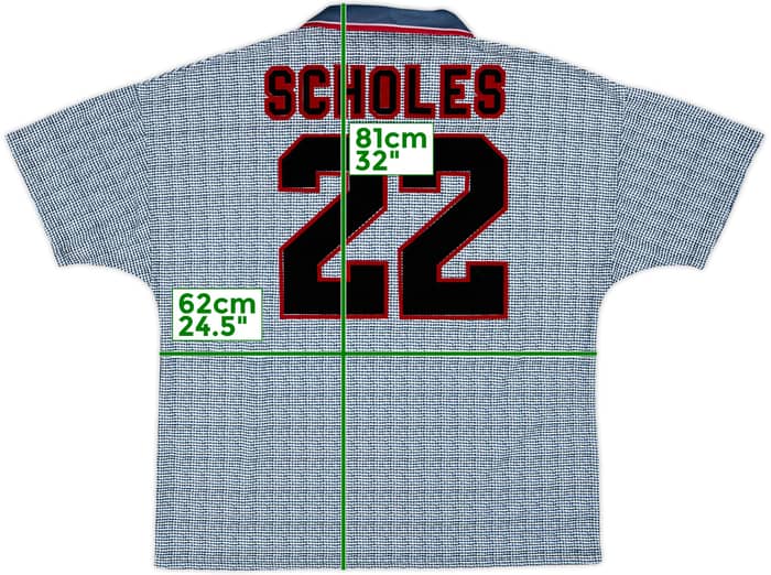 Camiseta de visitante del Manchester United 1995-96 Scholes #22 - 8/10 - (XXL)