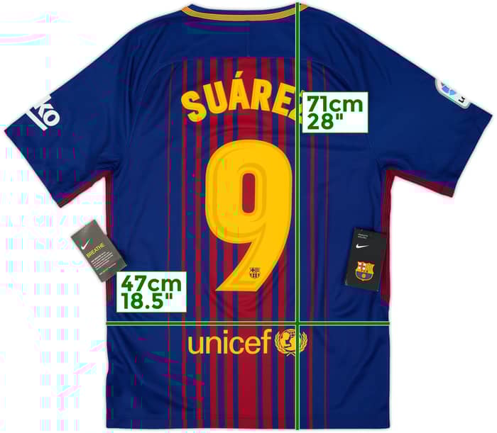 2017-18 Barcelona Home Shirt Suarez #9 (S)