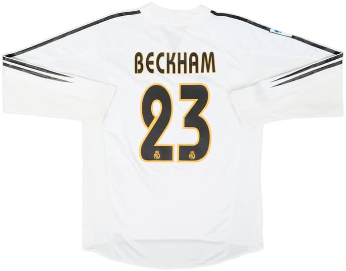 2004-05 Real Madrid Home L/S Shirt Beckham #23 - 7/10 - (M)