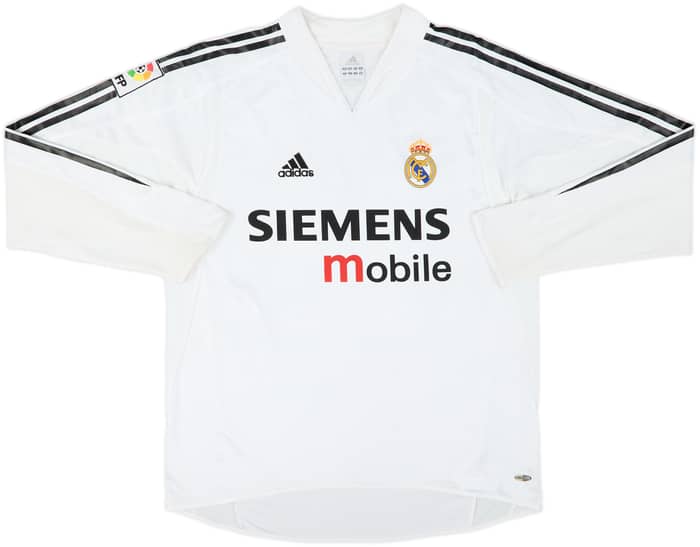 2004-05 Real Madrid Home L/S Shirt Beckham #23 - 7/10 - (M)