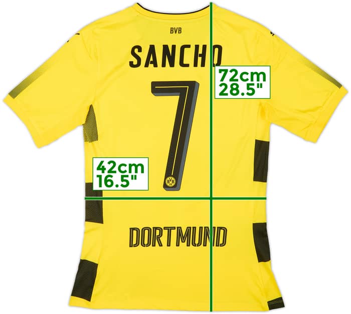 2017-18 Borussia Dortmund Player Issue (ACTV Fit) Home Shirt Sancho #7 (L)