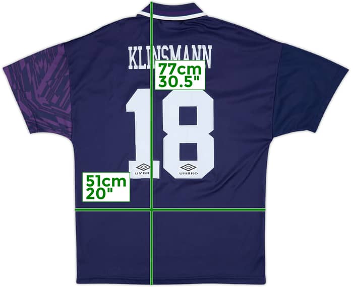 1994-95 Tottenham Away Shirt Klinsmann #18 - 9/10 - (M)