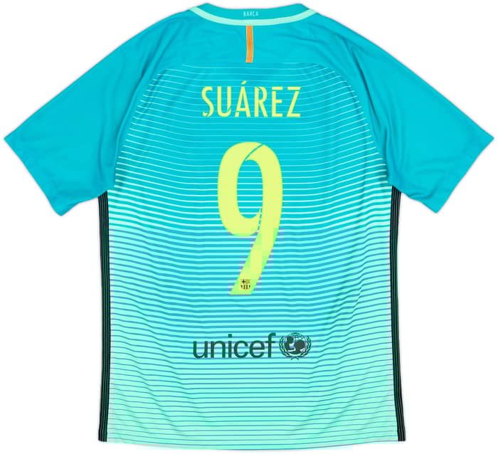 2016-17 Barcelona Third Shirt Suarez #9 - 7/10 - (M)